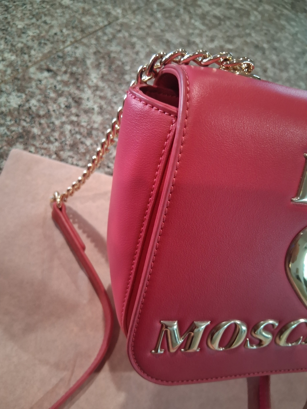Love Moschino Red Leather Heart Crossbody - Picture 5 of 13